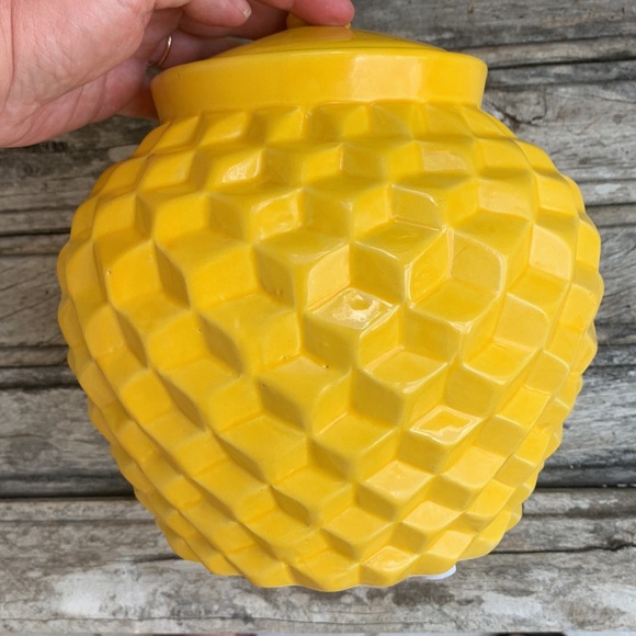 Bright Yellow Ceramic Jar with Lid - Picture 8 of 9